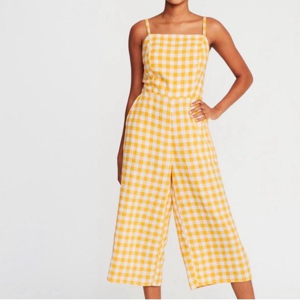 Old Navy yellow gingham jumsuit